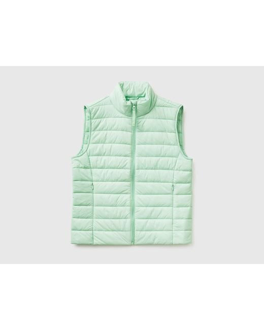 Benetton Green Benetton, Sleeveless Slim Fit Padded Jacket