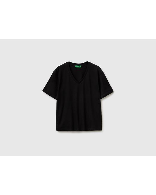Benetton Black Benetton, V-Neck T-Shirt