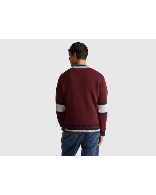 Benetton Red Benetton, Stranger Things V-Neck Sweater for men