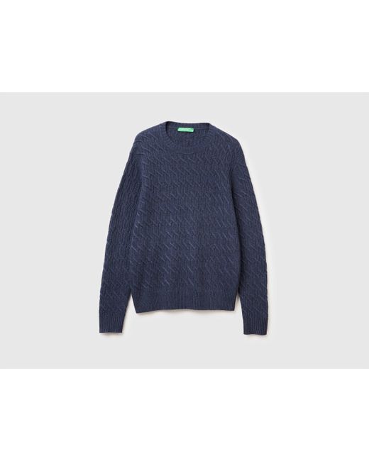 Benetton, Maglia A Trecce di Benetton in Blue da Uomo