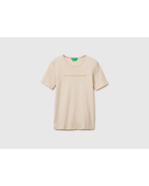 Benetton Black Benetton, Short Sleeve T-Shirt With Glitter Logo