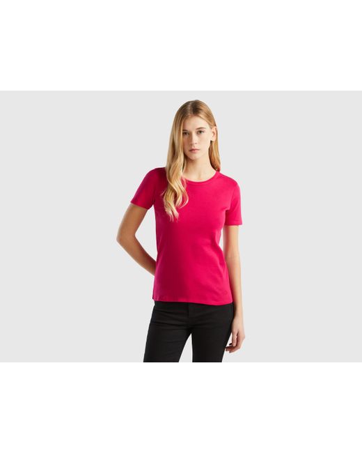 Benetton Red T-shirt Aus Langfaseriger Baumwolle