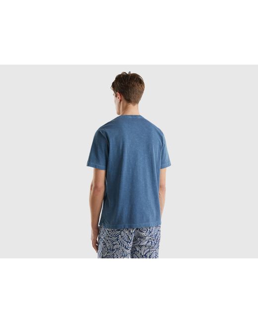 Benetton Blue Lightweight Relaxed Fit T-shirt for men