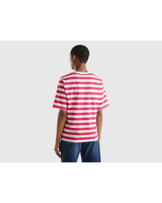 Benetton Red Striped Comfort Fit T-shirt