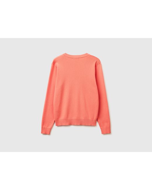 Benetton Red Benetton, Dark V-Neck Sweater