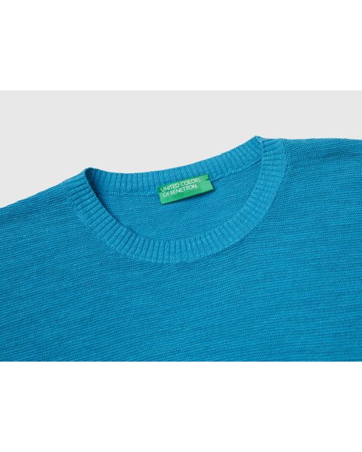Benetton, Gilet En Coton Et Lin Mélangés, Canard, Femme Benetton en coloris Blue