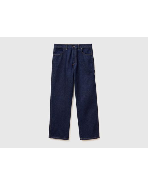 Benetton Blue Benetton, Carpenter Fit Jeans, Rinse Wash for men