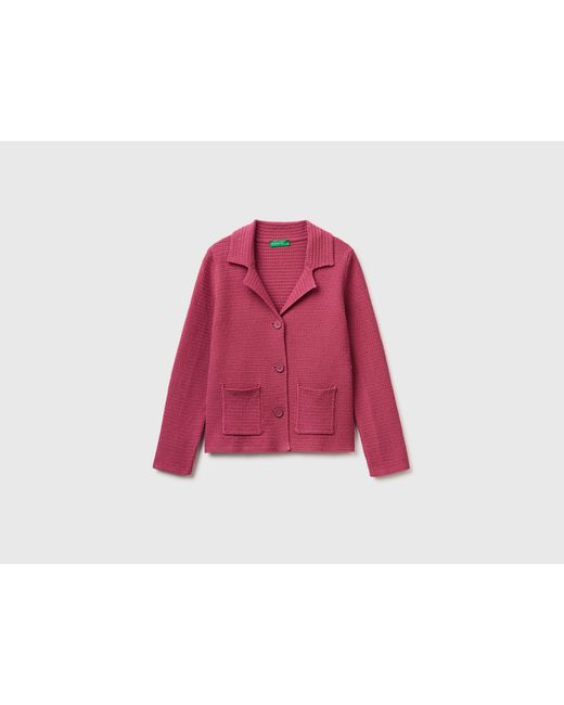 Benetton Red Benetton, 100% Cotton Knit Blazer