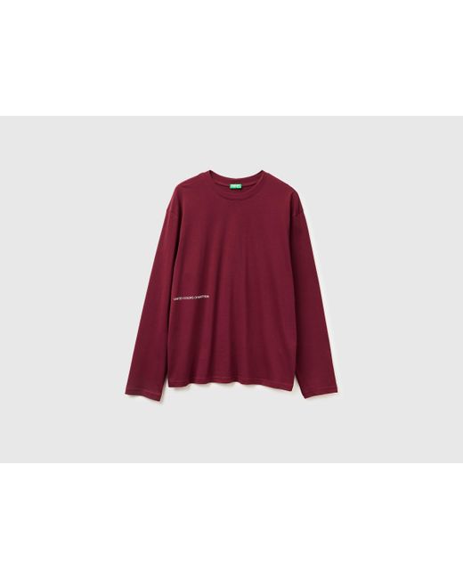 Benetton Benetton, T-Shirt Mit Logo-Print, Größe, Bordeaux, Herren in Red für Herren