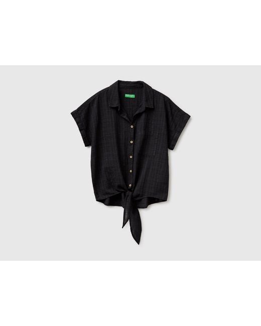 Benetton Black Benetton, Blouse With Knot