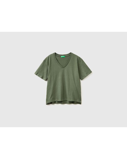Benetton Green Benetton, V-Neck T-Shirt