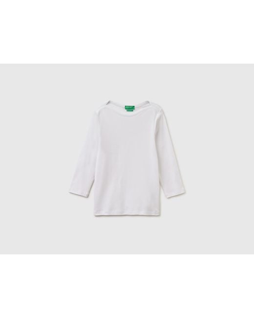 Benetton Black Benetton, Slim Fit T-Shirt With Boat Neck