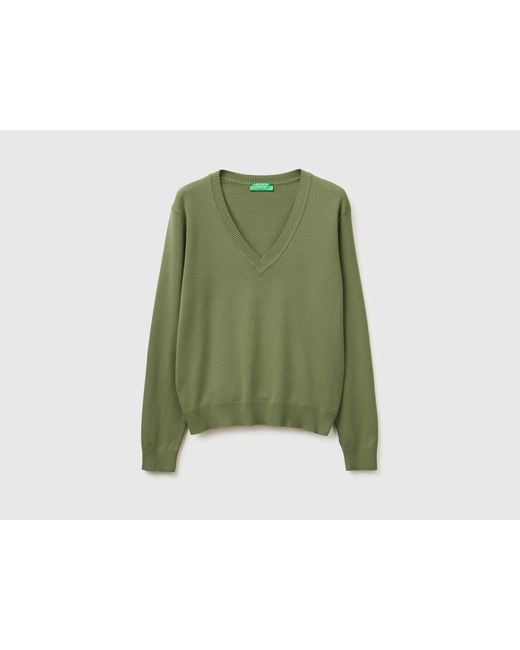 Benetton Green Benetton, V-Neck Sweater