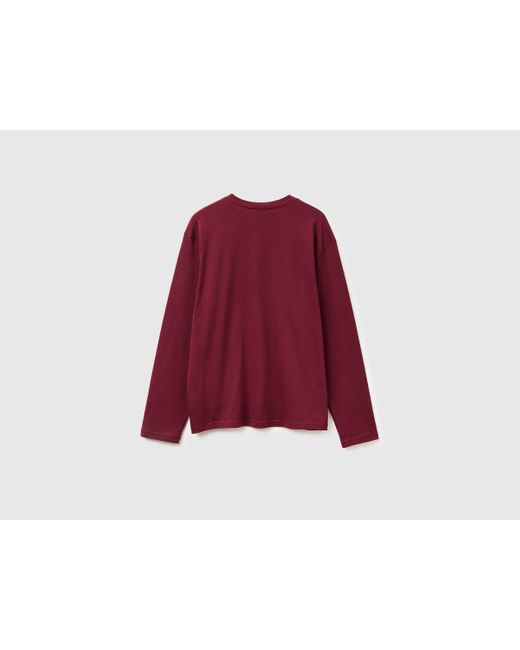 Benetton Benetton, T-Shirt Mit Logo-Print, Größe, Bordeaux, Herren in Red für Herren