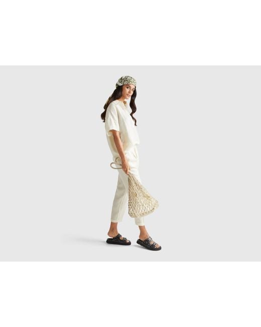 Benetton, Écharpe En Tissu À Motifs, Taille, Multicolore, Femme Benetton en coloris Black