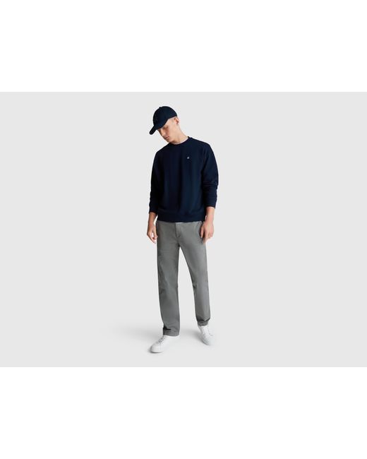 Benetton, Sudadera Con Parche De Logo, Talla, Azul Oscuro, Hombre Benetton de hombre de color Blue