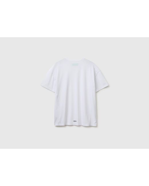 Benetton White Benetton, Polartec Technical Fabric T-Shirt for men