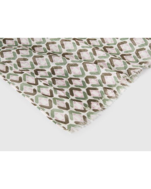 Benetton Black Benetton, Patterned Scarf