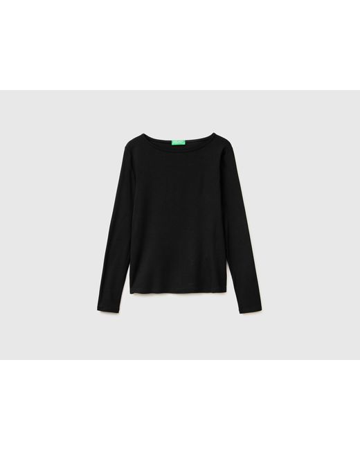 Benetton Black Benetton, Boat-Neck T-Shirt