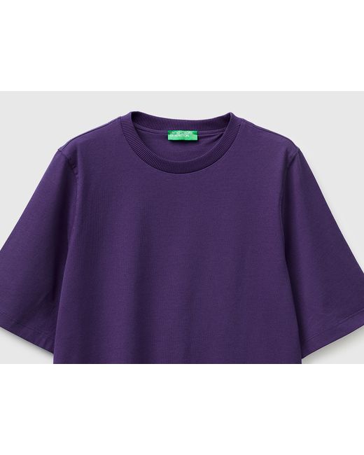 Benetton Purple Benetton, 100% Cotton Boxy Fit T-Shirt