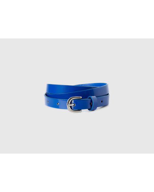 Cinturón Bajo Azul Oscuro De Charol Benetton de color Blue