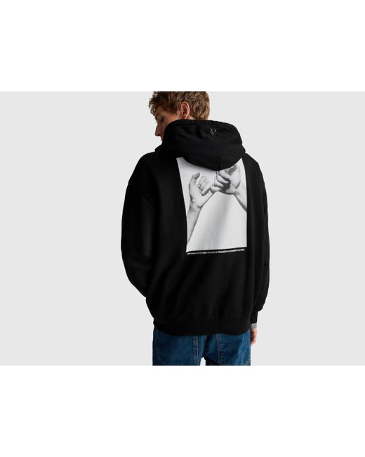 Benetton, Sudadera Con Estampado, Talla, Negro, Hombre Benetton de hombre de color Black