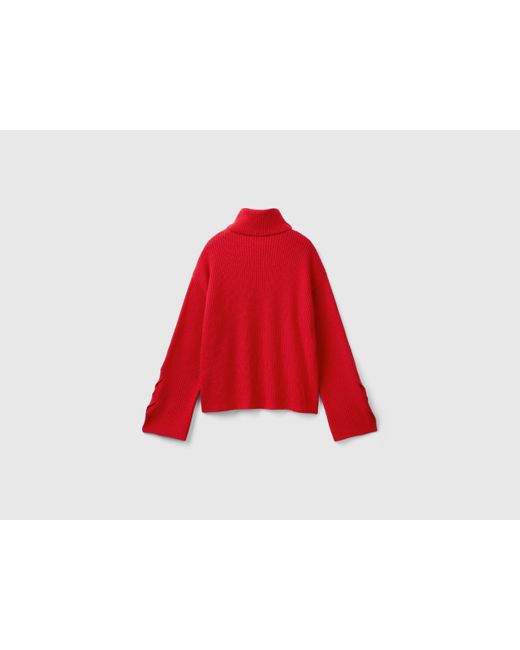 Benetton Red Benetton, Turtleneck With Wide Collar