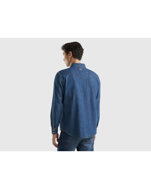Chemise En Jeans Coupe Regular Benetton pour homme en coloris Blue