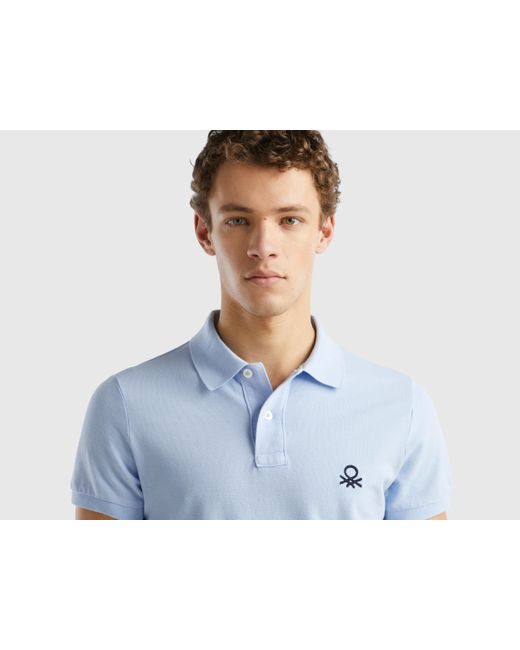 Benetton Slim Fit Light Blue Polo Shirt for men