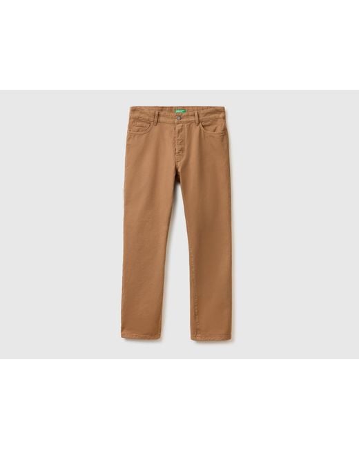 Benetton Black Benetton, Regular Fit Five-Pocket Trousers for men