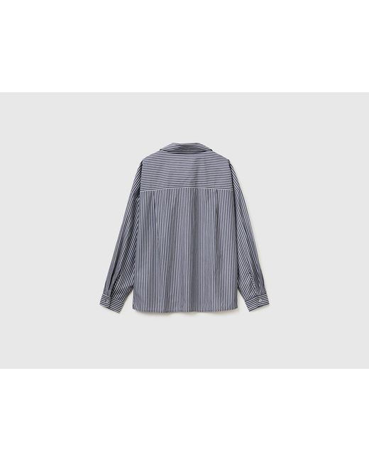 Benetton Black Benetton, 100% Cotton Striped Shirt