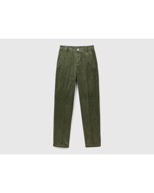 Benetton Black Benetton, Stretch Velvet Chinos, , Military