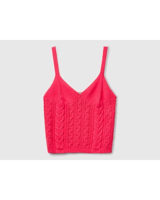 Benetton Red Benetton, Crochet Top