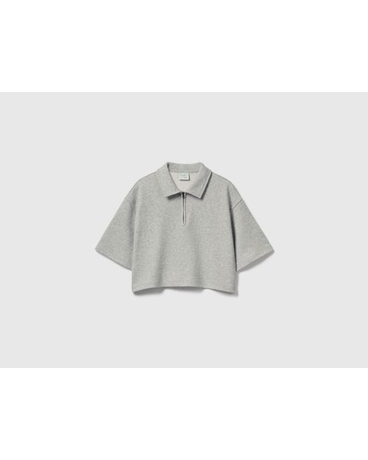 Benetton Red Benetton, Stranger Things Cropped Polo With Zip