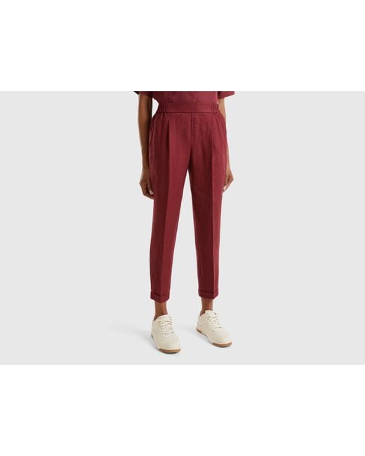 Pantaloni lino benetton best sale