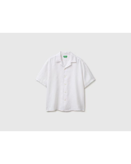 Benetton Black Benetton, 100% Linen Short-Sleeved Shirt for men