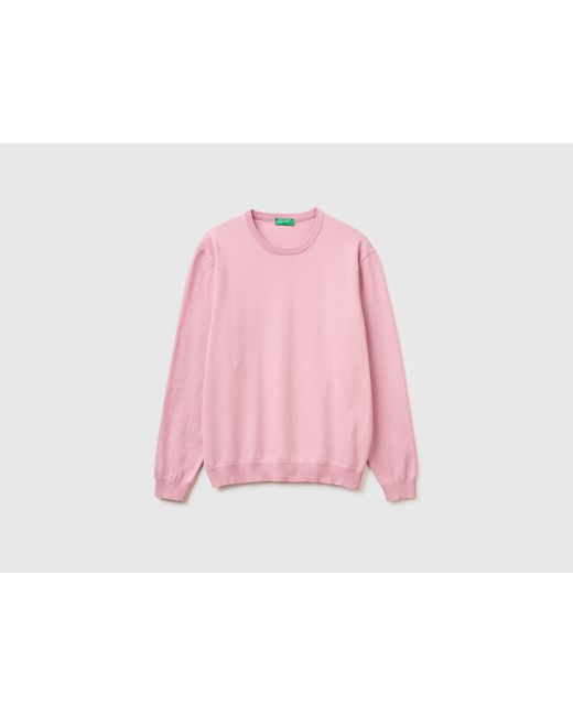 Benetton Pink Benetton, 100% Cotton Crew Neck Top for men