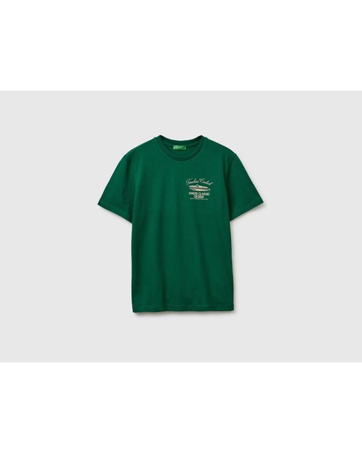 Benetton Green Benetton, Printed T-Shirt for men