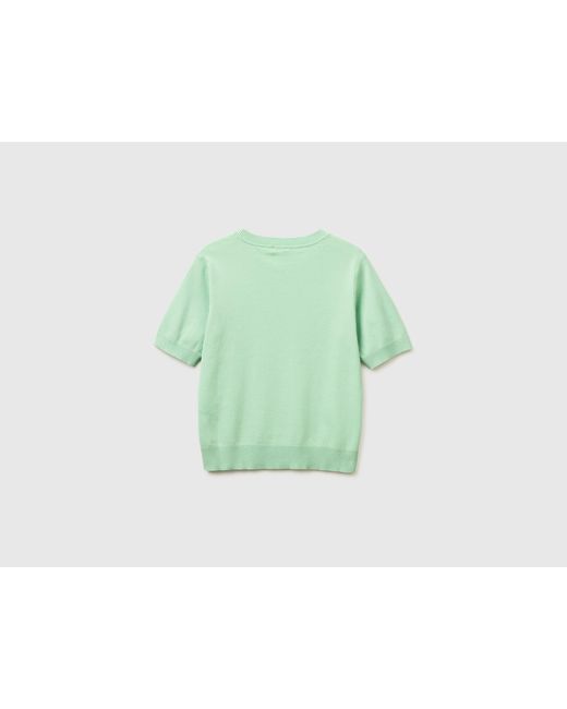 Benetton Green Benetton, Sage Sweater With Short Sleeves
