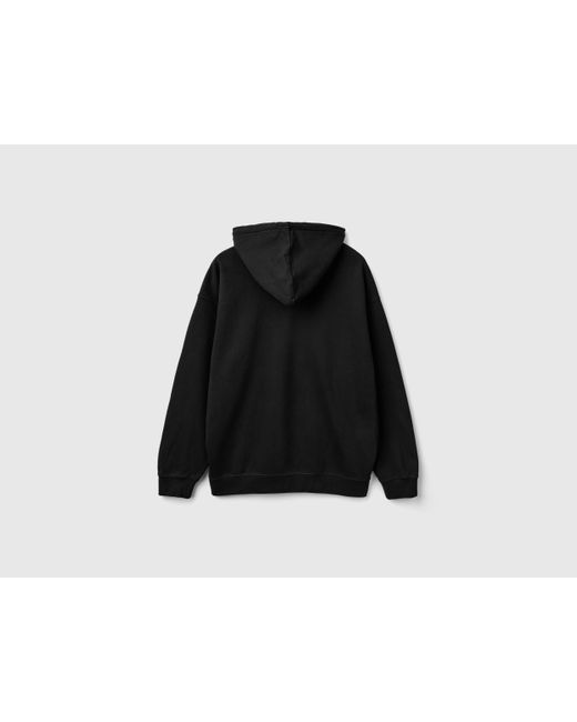 Benetton Black Benetton, 100% Cotton Hoodie for men