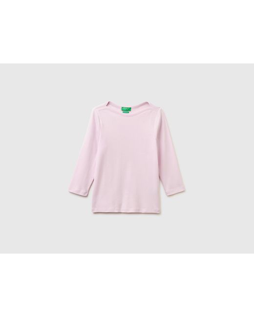 Benetton Black Benetton, Slim Fit T-Shirt With Boat Neck