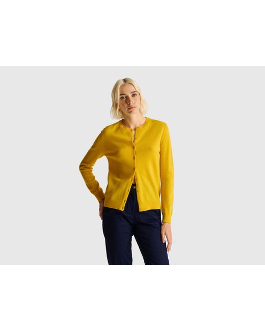 Benetton Black Benetton, Ocher Crew Neck Cardigan
