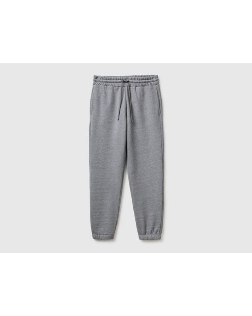 Benetton, Pantalones Deportivos De Mezcla De Algodón, Talla, Gris Oscuro, Hombre Benetton de hombre de color Gray