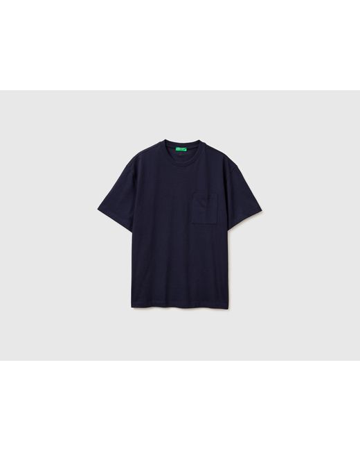 Benetton Blue Benetton, T-Shirt With Pocket for men