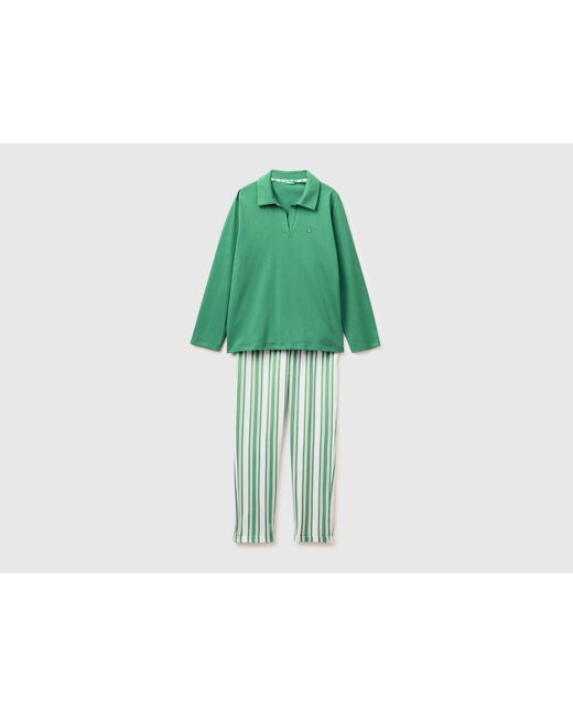 Benetton Green Benetton, Pyjamas With Striped Trousers for men