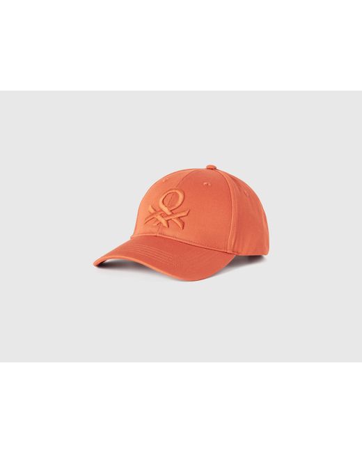 Benetton Orange Benetton, Baseball Cap With Embroidered Logo for men