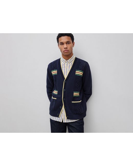 Benetton Black Benetton, Cardigan With Braids And Stripes for men