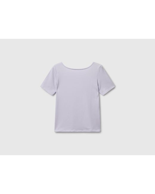Benetton, T-Shirt Réversible Coupe Slim, Taille, Lilas, Femme Benetton en coloris Black