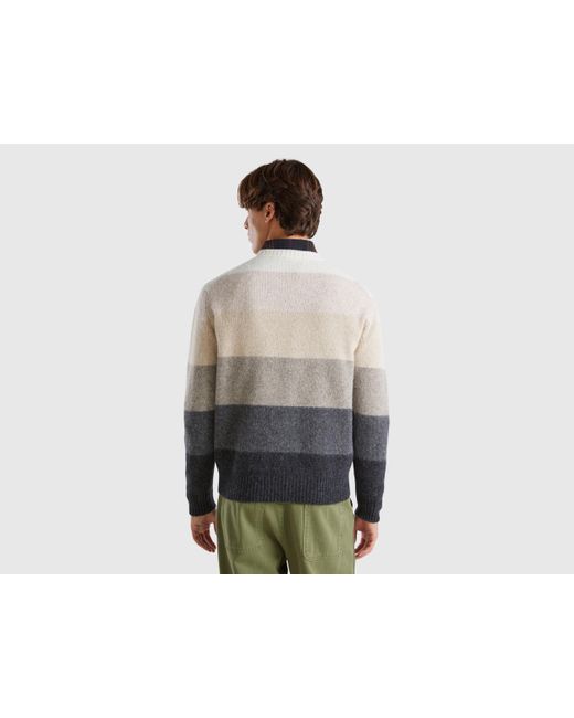 Benetton Black Benetton, Striped Sweater for men