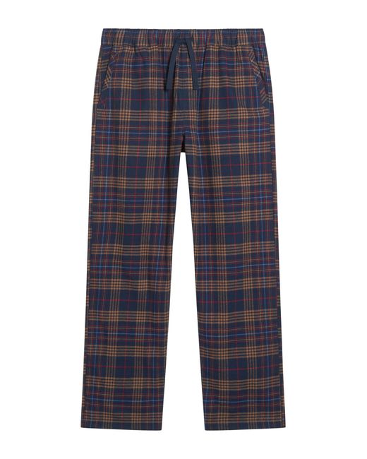 Ben Sherman Blue Brushed Multi Check Trouser In Dark Navy for men